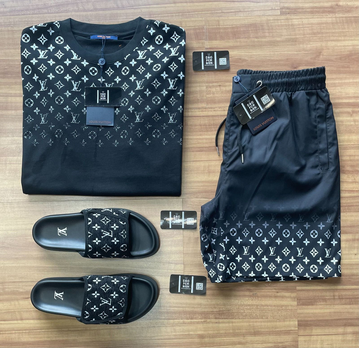 Conjunto Grife - LV (Promoção Esquenta Black Friday) [CAMISA + BERMUDA + CHINELO]