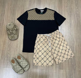 Conjunto da Gucci ( Coleção nova) [CAMISA + BERMUDA + CHINELO]