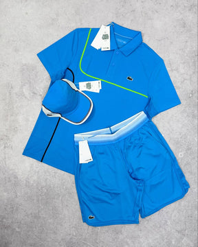 CONJUNTO  DA LACOSTE  BLUE  ( CAMISA+SHORT+ BONÉ) PROMO ESQUENTA BLACK FRIDAY