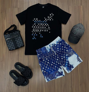 Conjunto Grife - LV    ( Esquenta Black Friday) [CAMISA + BERMUDA + BONÉ + CHINELO+BAG]