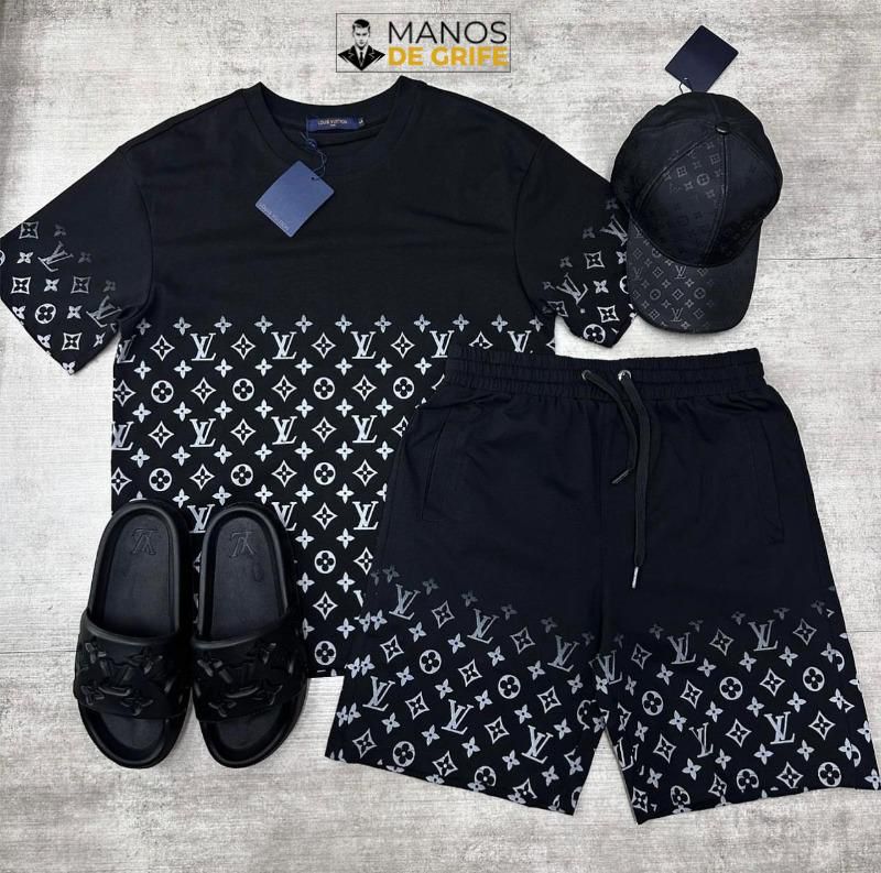 Conjunto LV  (Promoção Esquenta Black Friday) [CAMISA + BERMUDA + CHINELO]