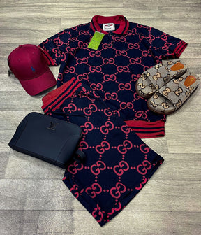 Conjunto GC+ BAG LV (Promoção Esquenta Black Friday) [CAMISA + BERMUDA + CHINELO+BONÉ+BAG )]